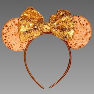 *NWT* Pizza Crust Rose Gold Sequin Mickey Ears‎